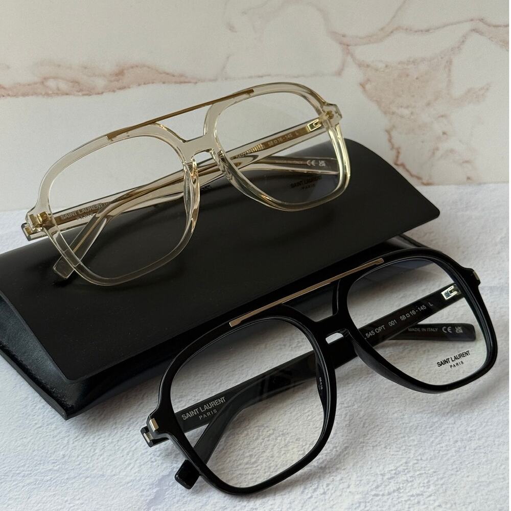 NEW Saint Laurent SL545 Opt Clear Aviator Eyeglasses Frames